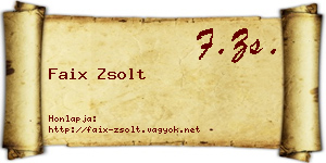Faix Zsolt névjegykártya